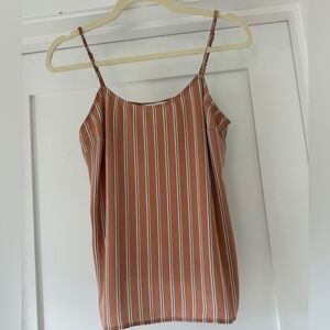 L'Academie Rust-Striped Spaghetti Strap Cami